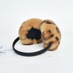 RTS – <span class=keywords><strong>cache</strong></span>-oreilles de luxe en fourrure de lapin véritable Rex pour <span class=keywords><strong>femme</strong></span>, protège-oreilles d'hiver chaud pour l'extérieur, à la mode, doux - Product Image 3