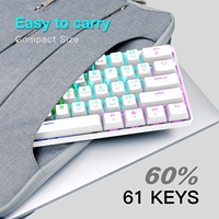 Clavier de jeu mécanique 60 pour cent ergonomique durable détachable câble de type C Mini clavier de jeu blanc avec interrupteurs rouges