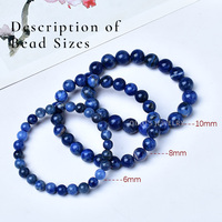 Bracelet authentique en sodalite bleue étoilée, bijoux en pierres perlées pour le yoga, la méditation, femmes, hommes, cadeau de guérison, vente en gros, personnalisé, 8 mm
