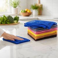 Chiffon à vaisselle en maille 3D ultra-résistant, tampon de nettoyage en microfibre non rayant pour casseroles et poêles, serviette de nettoyage réutilisable pour la cuisine