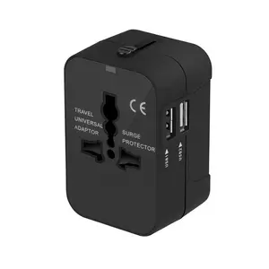 Universal All One Worldwide Travel Adapter Wall Charger AC Power 2.4A Plug Dual USB Ports for USA EU UK Travel Adapter