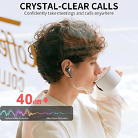 Écouteurs 5.3 avec 4 micros pour appels clairs, étanches, stéréo, affichage LED de la puissance, intra-auriculaires