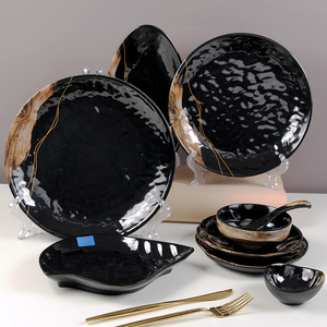 Dongyu thân thiện với người dùng tấm melamine đen thân thiện với môi trường thiết kế cổ điển Bộ đồ ăn cho đám cưới và ăn uống cao cấp - Product Image 1