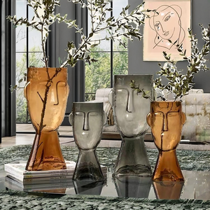 Furbish Home Decor Modern European Face Art Glass Tabletop <b>Vase</b> Hydroponic Function Desktop Flower Decoration <b>Unique</b> Design - Product Image 2
