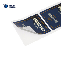 Étiquettes autocollantes en vinyle bleu marine imperméables de luxe, personnalisées avec logo, fabrication OEM ODM pour l'emballage et l'image de marque alimentaire