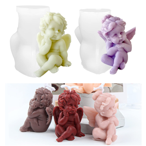 New Baby Angel Candle 100% Silicone Mold Handmade Chocolate Decoration Gypsum Aromatherapy Soap <b>Resin</b> OPP Bag - Product Image 1