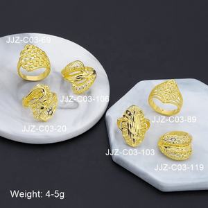 Bague de mariage JXX en laiton plaqué or 24 carats pour femme, style Dubaï Moyen-Orient, idéale pour la décoration des doigts - Nouvelle collection en promotion - Product Image 1