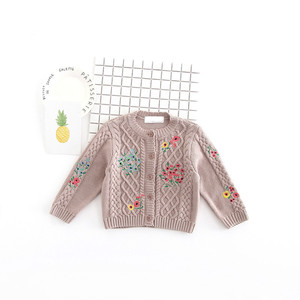 Productos Más Vendidos, Suéter Cárdigan Infantil con Combinación de Colores Bordados - Product Image 4