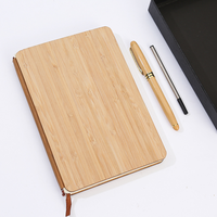 Carnet en bambou créatif avec logo personnalisé, journal A4, coffret cadeau, carnet en bambou avec stylo