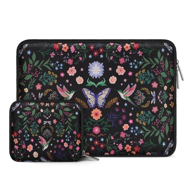 Customised Animal and Floral Pattern Neoprene Laptop Case Laptop Sleeve Bag Compatible with MacBook