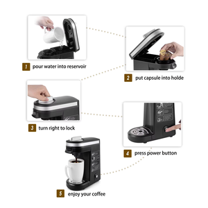 Cafetière à service unique pour tasses K Capsule à <span class=keywords><strong>dosette</strong></span> Thé au café moulu, mini machine à café compacte pour bureau <span class=keywords><strong>et</strong></span> maison, capacité de 5 à 12 onces - Product Image 4
