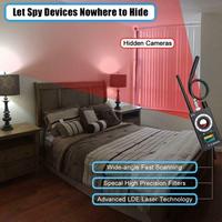 Detector de Micrófonos Ocultos y Rastreadores GPS K18, Detector Profesional de Micrófonos Espía y Cámaras Ocultas con Tecnología RF