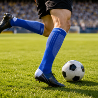 Chaussettes de football de qualité supérieure, antidérapantes, à tube long, avec compression, pour athlètes professionnels
