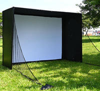 Filet d'entraînement de golf multifonctionnel en nylon pour intérieur 10x8x5 FT, filet de simulation de golf avec écran d'impact HD et structure en acier