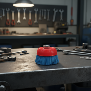 แปรงถ้วยไนลอน 180 มม. สีฟ้า เกลียว M14 8500 รอบต่อนาที สำหรับทำความสะอาดโลหะ - Product Image 3