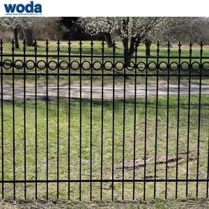 Fence Wrought Iron Fence Panels With Solid Pickets And Rings Classic European Antique Fence Garden House Yard Outdoor