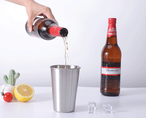 Gobelet à eau et à bière portable pour le camping en plein air, en acier inoxydable argenté, avec logo personnalisé, multi-capacités - Product Image 2