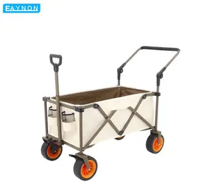 Eaynon Adjustable Folding Wagon Luggage Trolley Pull-Cart For Shopping And Camping