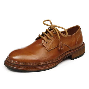 Chaussures en cuir imperméables à lacets de style Oxford avec soutien de la voûte plantaire pour hommes Bureau & Carrière & Mariage Toutes saisons Chine Personnalisé - Product Image 6