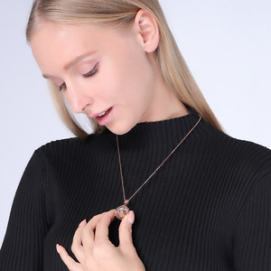 Diffuseur d'huiles essentielles en or rose creux, pendentif en acier inoxydable 316L, cage à perles sphérique ouvrable, accessoire tendance - Product Image 4