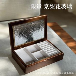 Wood Jewelry <b>Box</b> Rectangle Solid Color Storage For Rings Necklaces <b>Vintage</b> Style Exquisite Organizer - Product Image 2