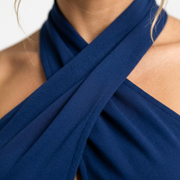 Vêtements de sport personnalisés : Combinaison de yoga une pièce pour femme, sexy, à encolure croisée et dos nu, évasée, effet gainant, pour l'entraînement et les activités sportives