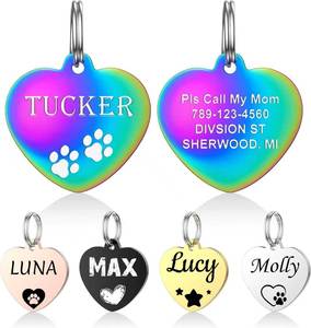 Wholesales Custom LOGO Nautical Animal Glitter Stainless Steel Dog <b>ID</b> <b>Tag</b> Multi Color Engraved Bone Pet Accessories DIY Laser - Product Image 2