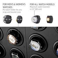 Aoinchon Rectangle Faux cuir finition serrure numérique remontoir de montre coffre-fort intérieur rétro-éclairage maintien montre boîtes de montre étuis