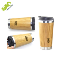 Tasse à café en bambou personnalisable, gobelet en acier inoxydable, sans BPA naturel, 450ML/16OZ, 50 pièces, GB8020
