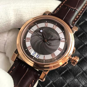Montre mécanique automatique de luxe avec boîtier en acier inoxydable, cadran en cristal saphir, bracelet en cuir PU, résistance à l'eau 5BAR - Product Image 2