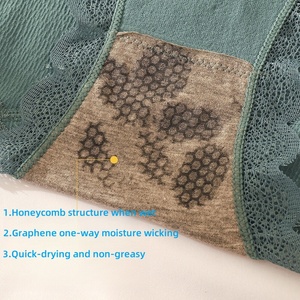 Slip a triangolo sottile in grafene senza cuciture, taglio alto, traspirante, con finiture in pizzo, per donne curvy (75-110 kg) - Product Image 5