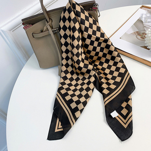 2024 New Stylish Chain Pattern Silky <strong>Neck</strong> <strong>Scarf</strong> Wrap <strong>Women</strong> Luxury Designer Inspired Print Silky Small Square Hair <strong>Scarves</strong> - Product Image 6