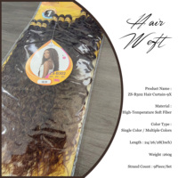 Extensiones de Cabello de Ganchillo de Fibra Sintética Suave de Alta Temperatura, Estilo para Todas las Estaciones, Fácil de Instalar, para Mujer, Trama Única 9X 24/26/28 Pulgadas 260g