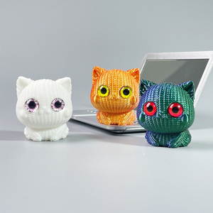 Figurines décoratives de chatons mignons aux grands yeux, imprimées en 3D, accessoires de décoration de bureau, miniatures en PLA pour micro-paysages, petits ornements 2026 - Product Image 1