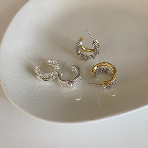 Joyería de moda al por mayor, pendientes de aro chapados en oro torcidos irregulares de Plata de Ley 925, joyería para mujer - Product Image 4