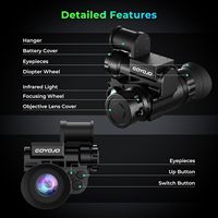 Lunettes de vision nocturne GOYOJO, monoculaire monté sur casque, 1080P HD NVG, zoom 6X, infrarouge réglable pour la chasse en plein air
