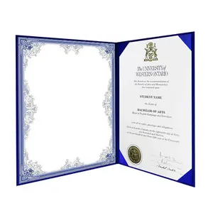 Smooth Leatherette High School Embossed Logo Diploma Cover Graduation Certificate Holder