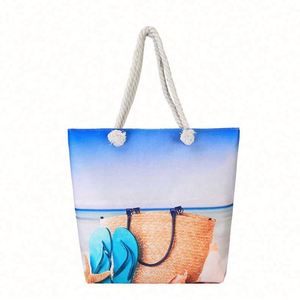 Summer Fashion Travel Women Canvas Shoulder <b>Bag</b> <b>Large</b> Capacity Cute Shell <b>Beach</b> Tote <b>Bag</b> with Hemp Rope - Product Image 1