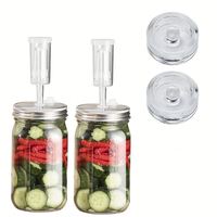 Bocal de Fermentation en Verre à Large Ouverture 32oz pour Cuisine Moderne, avec Bouchon Automatique Airlock Sans Eau pour Fermentations Maison (Kombucha, Kimchi)