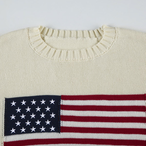 <strong>2025</strong> OEM Classic American Flag <strong>Sweater</strong> for Women O-neck Loose Fitting Custom <strong>New</strong> <strong>Design</strong> <strong>Sweater</strong> - Product Image 6