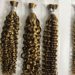 Extensiones de Cabello Humano FH Highlight Deep Wave Boho Braids, sin Trama, 12A, Doble Trama, Cabello Virgen Brasileño 100% Humano para Trenzas - Product Image 4