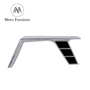 Bureau d'ordinateur industriel rétro de style secrétaire ancien, table d'écriture en aluminium, bureau d'aviateur, table de travail pour <span class=keywords><strong>chambre</strong></span> à <span class=keywords><strong>coucher</strong></span>, coiffeuse - Product Image 1