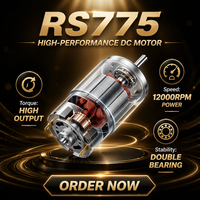 Moteur à courant continu RS775 12V, 12000 tr/min, couple élevé, double roulement à billes, micromoteur pour aspirateur robot, ventilateur