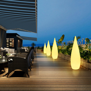 <b>LED</b> Teardrop Solar <b>Light</b> PE Plastic Waterproof Outdoor Lawn <b>Light</b> For <b>Bars</b> Restaurants Home Geometric Abstract Art Design - Product Image 2