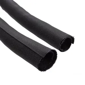 100% Polyester Fabric For Cable Wire Management Cover Self Closing Polyester Braided Sleeve Textile Sleeve