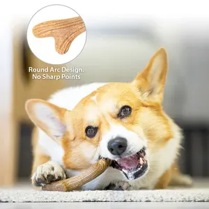 Durevole cane da compagnia per la pulizia dei denti di legno masticare spazzolino da denti giocattoli cervo forma di corna per cani da cucciolo di denti puliti
