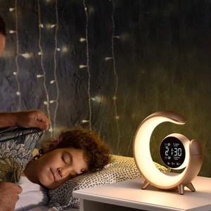Phòng ngủ đầu Giường trẻ em trẻ em mặt trăng Đồng hồ bảng bàn LED đầy màu sắc kỹ thuật số thức dậy mặt trời mọc mô phỏng ánh sáng và đèn đồng hồ báo thức - Product Image 3