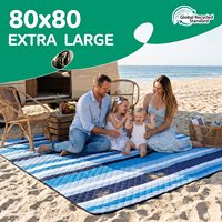 Couverture de plage portable extra épaisse à 3 couches, imperméable et anti-sable, tapis de pique-nique pour le camping, les voyages et l'été