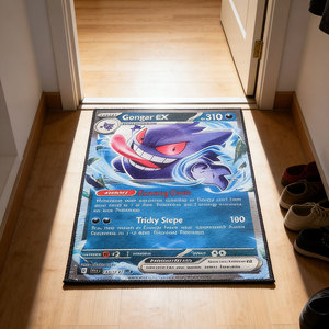 Tapis personnalisé imprimé avec des cartes Pokémon, des cartes Yugioh et des cartes Mewtwo, tapis de dessin animé irrégulier, tapis imprimé sur mesure, tapis design. - Product Image 3