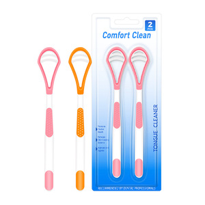 Tooth Point Tongue Cleaner Cepillo de silicona de doble cara para higiene bucal, color rosa, paquete de 2 - Product Image 3